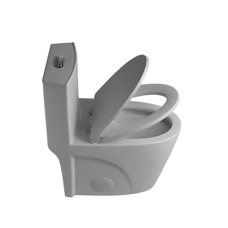 Double chasse à bouton-poussoir de toilette à bouton-poussoir gris clair