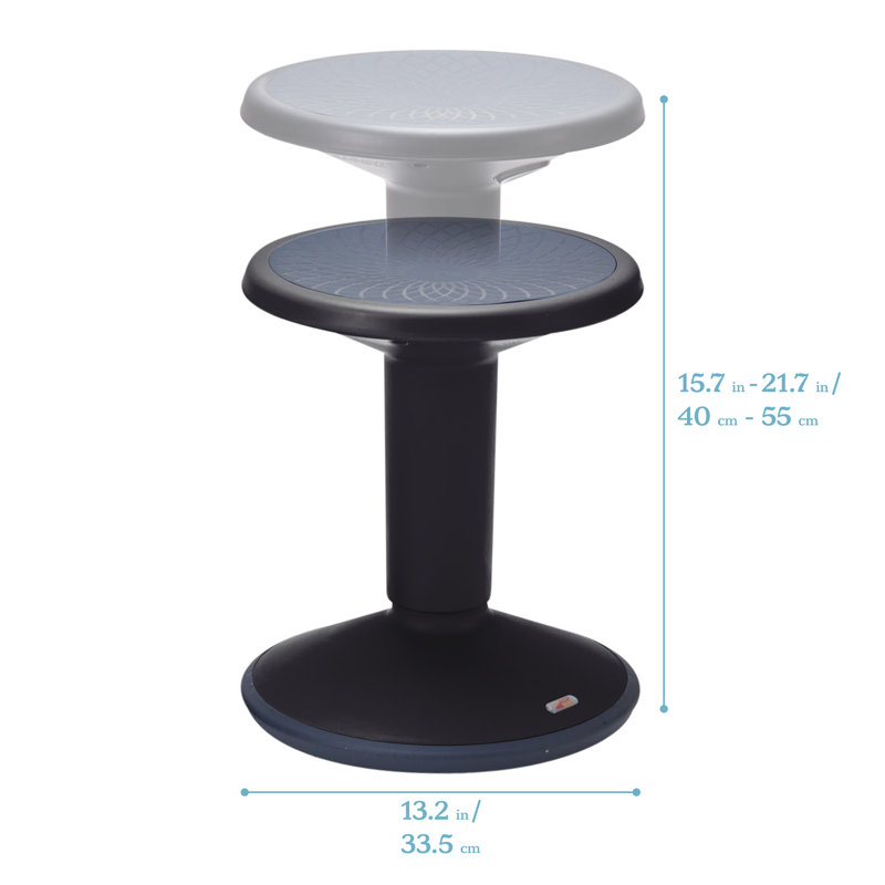 Black Adjustable Height Wobble Stool with Cushioned Seat