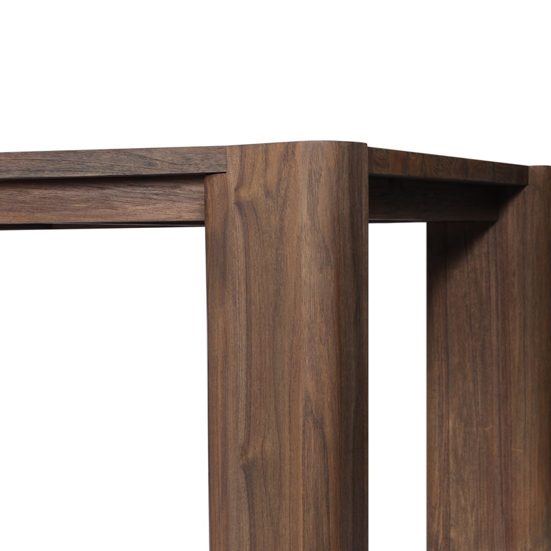 Soho Outdoor Metal Dining Table 86"-Bronze, Stained Saddle Brown