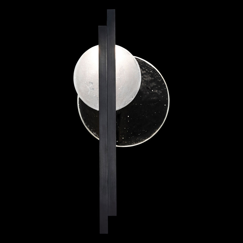 Selene Wrought Iron LED Flush Mounted Sconce, Black, 26" H x 11.5" W x 3.5" D
