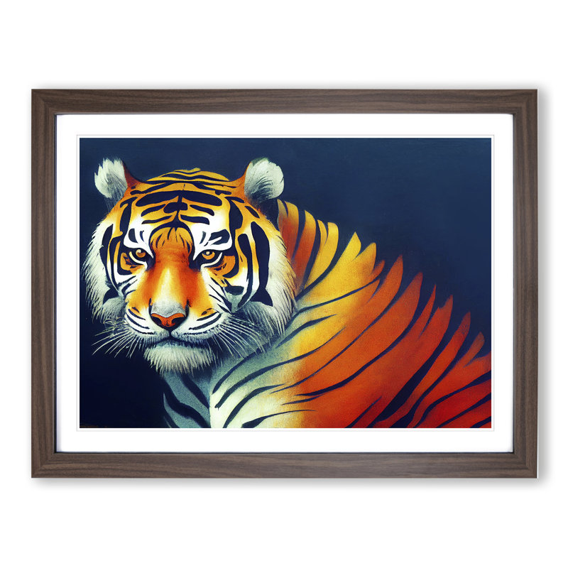 View of the Tiger Vol.3 - Framed Print, 46cm H x 64cm W x 2cm D, Walnut