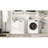 White Laundry Sorter Cabinet With Two Sections. Modern & Stylish Design. Removable Bags For Easy Organization. E1 Material, Coated. Stable Build. Surface. Feature. Assembly Manual. 100-Pound Load