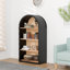 Bibliothèque arquée noire à 4 niveaux avec bibliothèque de 43 po de hauteur et tablettes de rangement