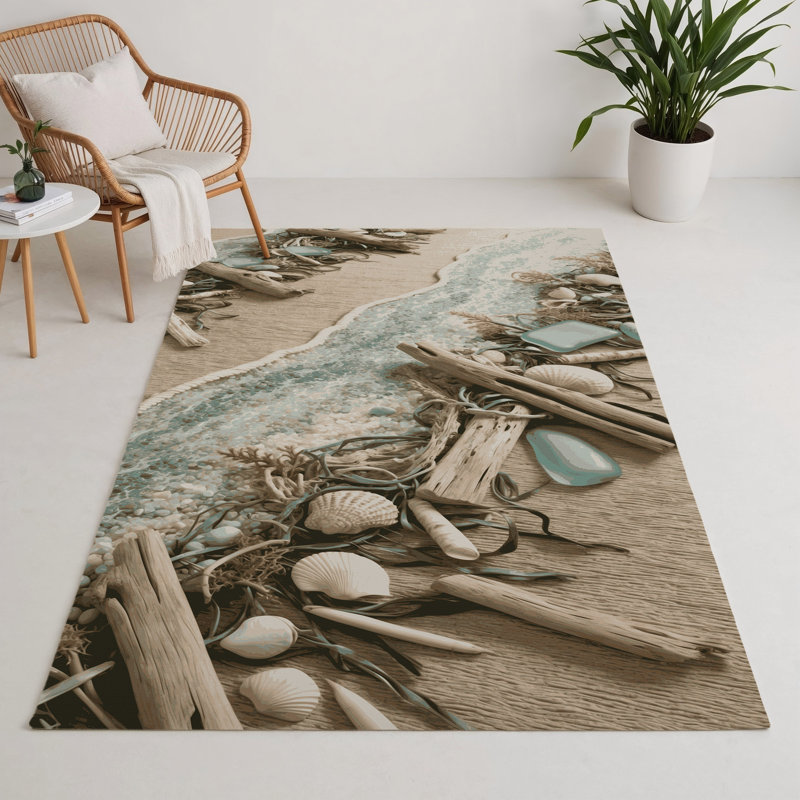 Tapis beige d'intérieur et d'extérieur Nature, Rectangle 5 pi x 7 pi