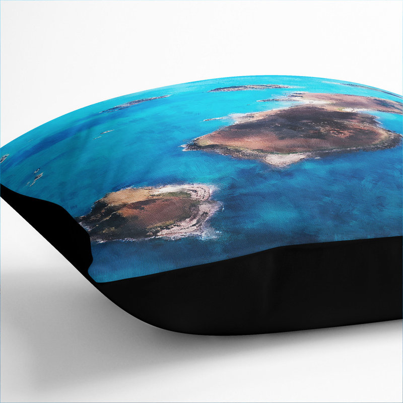 The Isles Of Sicilly Square Throw Cushion, 40cm H x 40cm W x 15cm D, Black