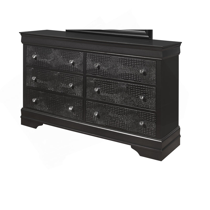 Shaker Crocodile Metallic Grey Dresser, Metallic Gray