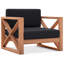 Chaise de patio en teck avec coussins Anguilla-86506434