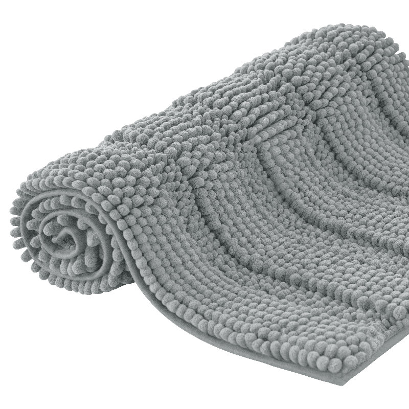 Tapis de salle de bain en chenille douce Chenault, tapis de bain rectangulaire en microfibre à envers antidérapant, séchage rapide