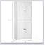 Garde-manger autoportant de style campagnard avec 4 portes de grange et tablettes réglables, blanc, parfait pour le rangement organisé et l'esthétique rustique