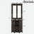 Corner Bar Storage Cabinet With Barn Door, Glass Holders And Wine Racks