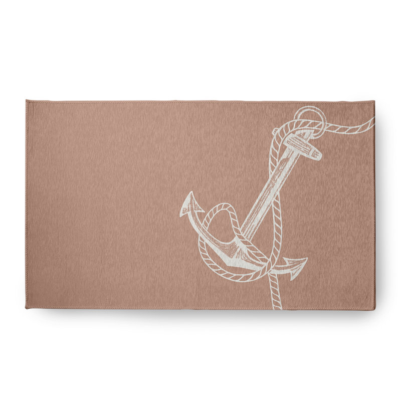 Tapis mauve à tissage plat Nautical Nights, Rectangle 1 pi 5 po x 2 pi 5 po