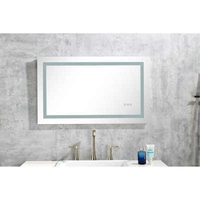 40"X32" Fog Dimmable Led Bathroom Mirror - 3 Colors, Memory, Wall Mounted, Vanity For Functionality Dimmable, Colours, Mounted Makeup & Skincare