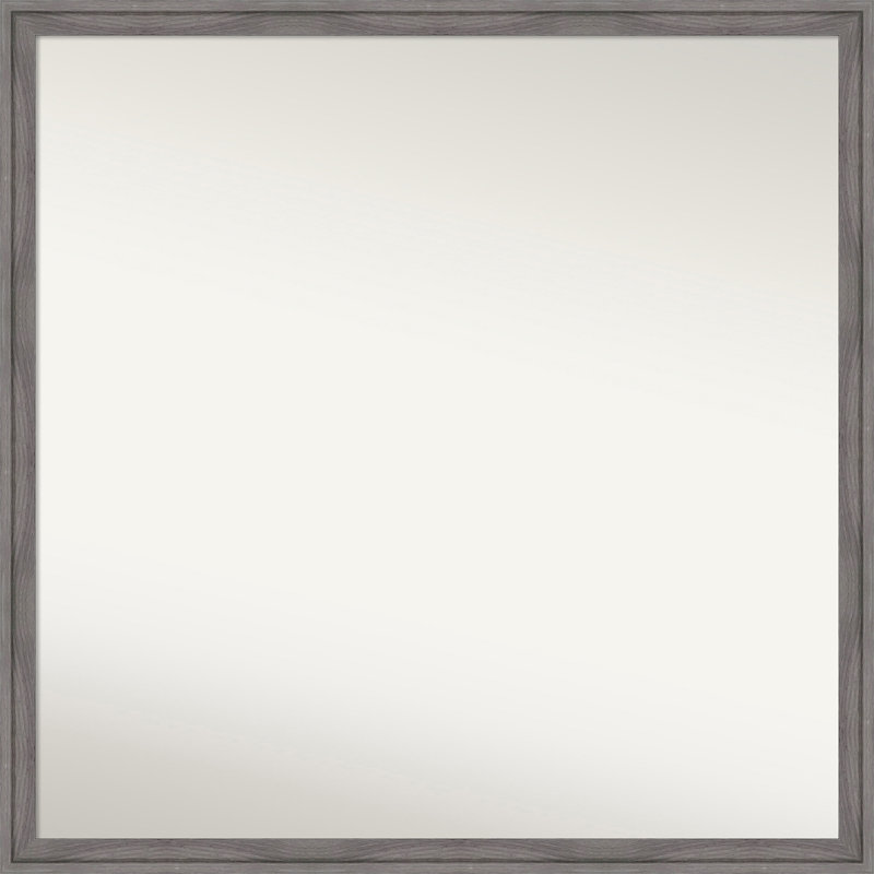 Miroir mural Florence, gris, 27,75 po x 27,75 po, Carré