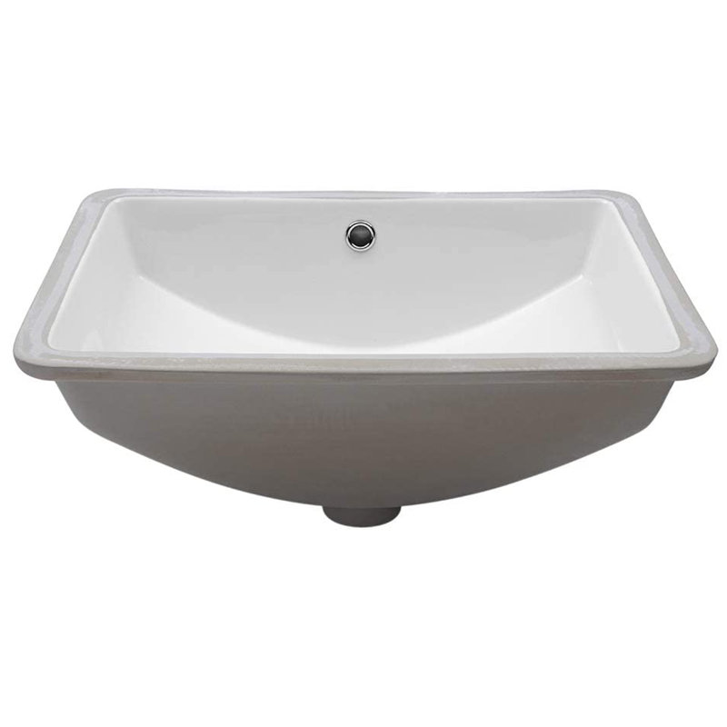 Dcolora 14.3'' White Ceramic Rectangular Bathroom Sink with Overflow