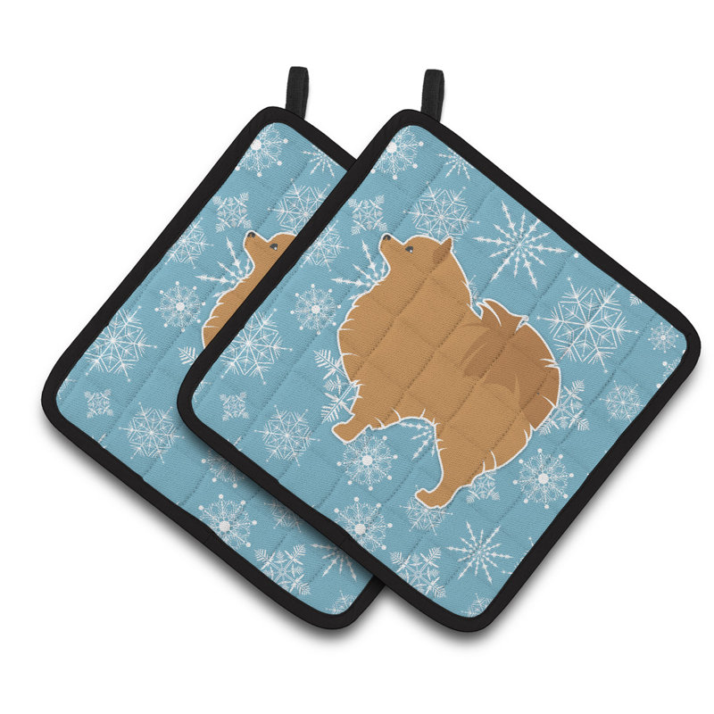 Cuisinier poignée poméranie en flocons d’hiver east urban home