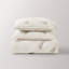 Ensemble de literie pour lit double / grand en coton 3 pièces de qualité supérieure, courtepointe moderne gris-blanc