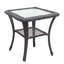 Ensemble de conversation 3 pièces, ensemble bistro de patio pivotant en osier, chaise berçante avec plateau en verre-700546174