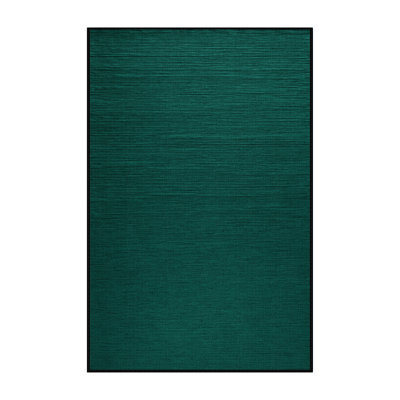 Machine Washable Solid Green Area Rug