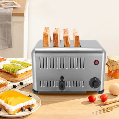4-Slice Pop-Up Stainless Steel Bread Baking Machine With Timing Function