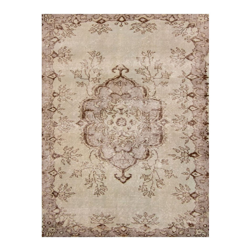 Tapis beige délavé à motif tissé délavé à la base, Tapis de couloir 3 pi 3 po x 9 pi 10 po