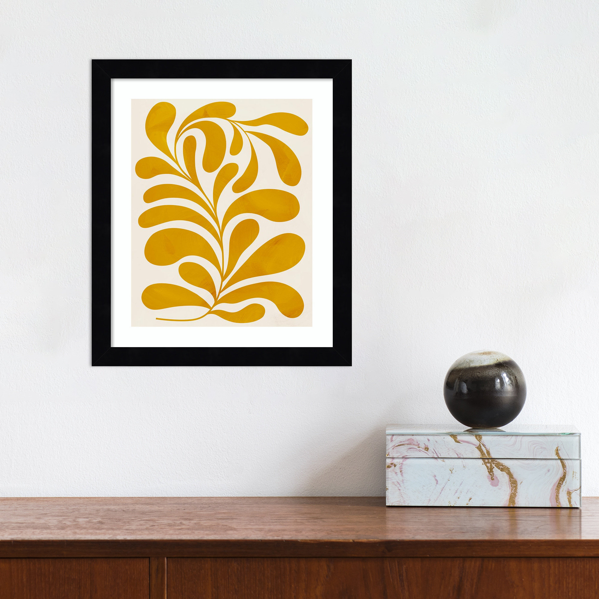 Goldenrod II by Grace Popp, 13" H x 11" W x 1" D, Black