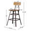 Tabouret de bar en bois massif Cem