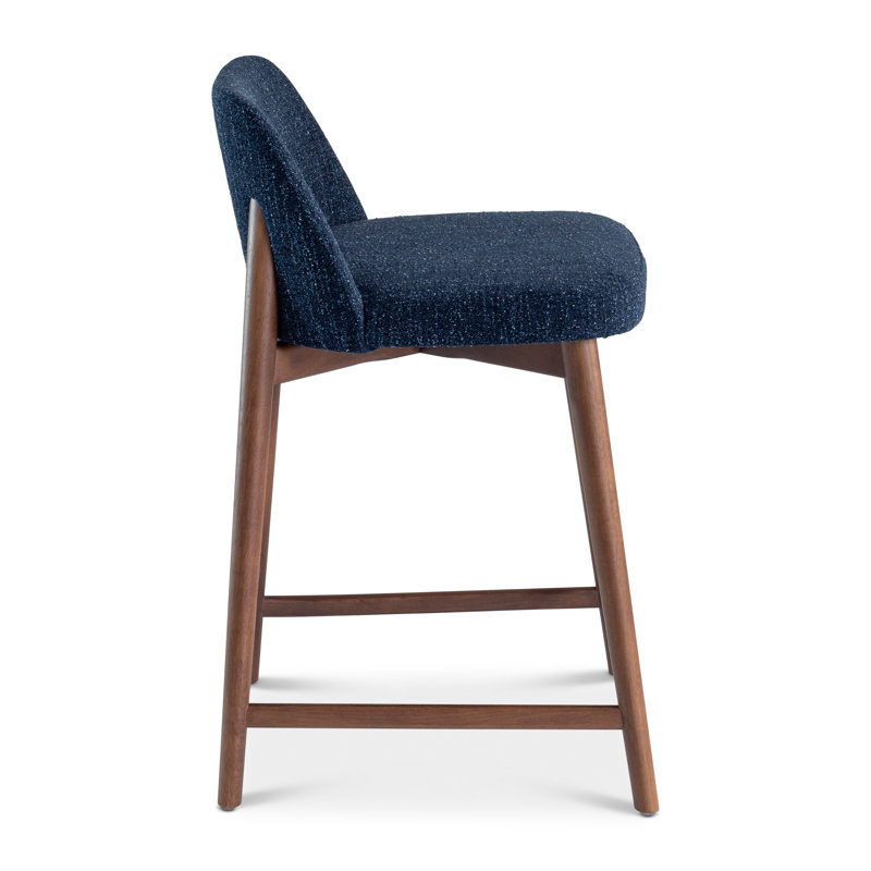 Tonia Bar/Counter Stool - Texan Burnish Guardian Seat - Domasco Frame, Counter Stool (25.5" Seat Height), Blue Mix/Nogal