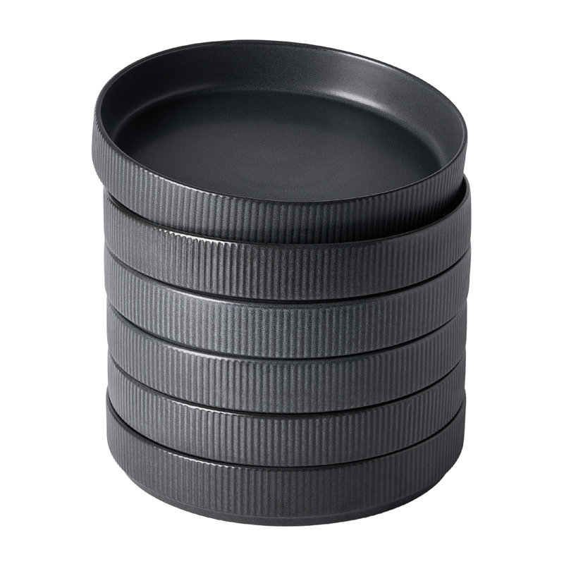 Ensemble de bols en pâte 6 pièces 8,1 po - service pour 6, gris anthracite mat, Gris anthracite mat mat