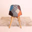 Theresa Patchwork Retro Dining Chair - Fabric Upholstered Seat and Curved Back with Foam Padding and Solid Wooden Legs - Side Chair for Dining Room Kitchen Living Room - Single