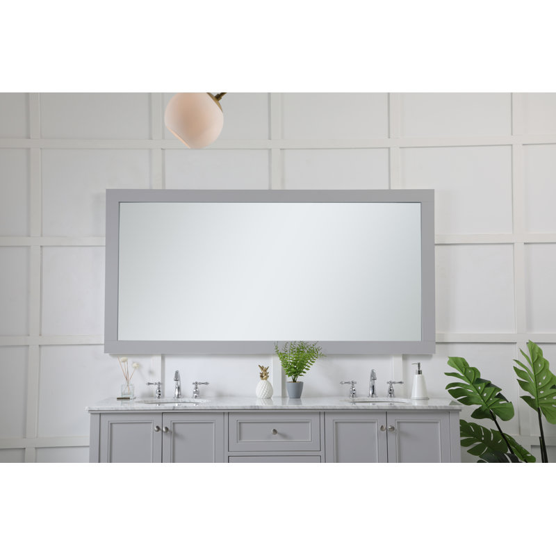 Miroir de salle de bain moderne et contemporain Metcalfe, 36" x 72", gris