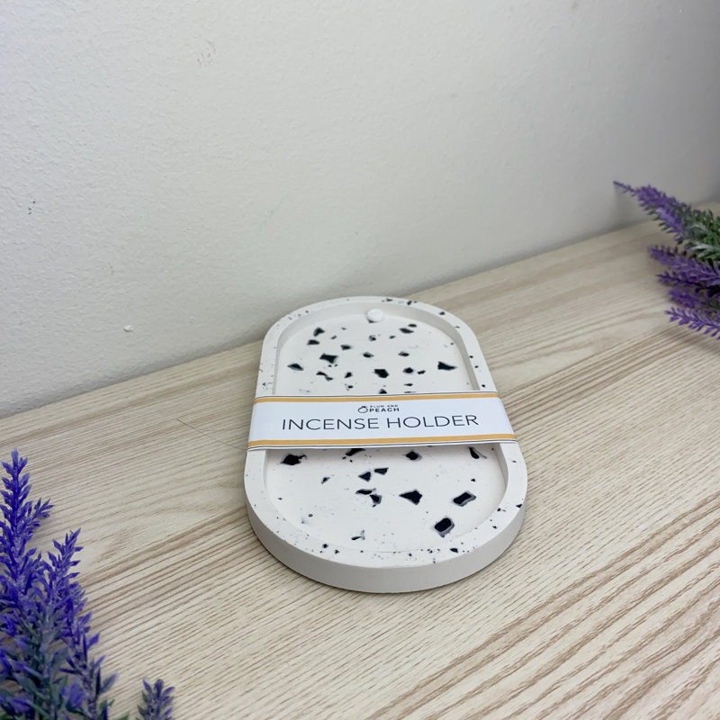 Terrazzo Incense Holders, White/Black