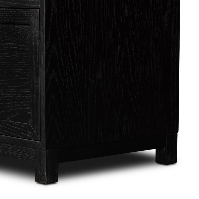 Millie Bookcase-Drifted Matte Black Veneer, Drifted Matte Black