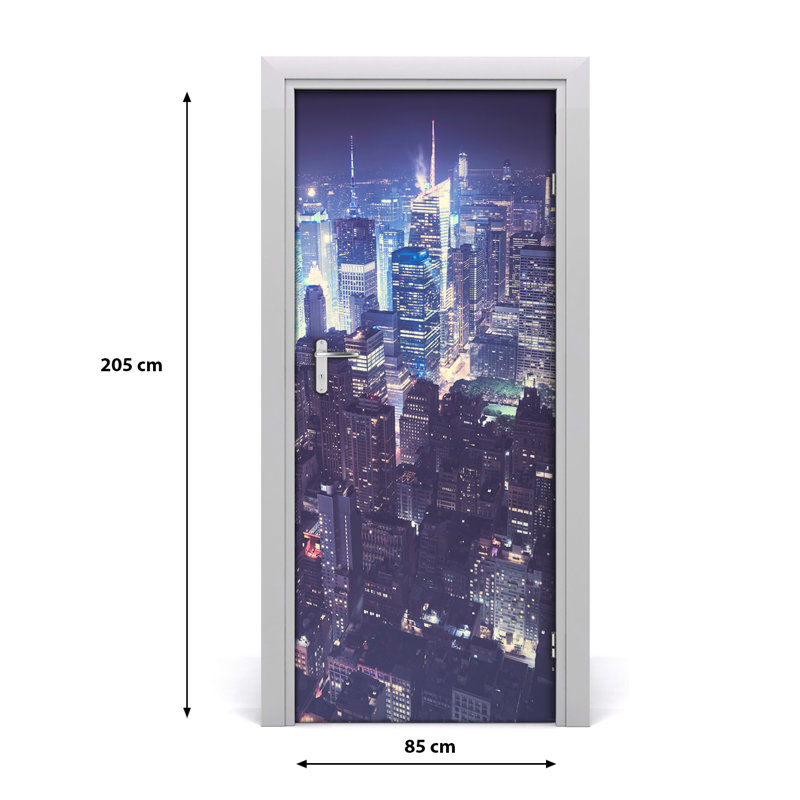 Manhattan At Night Door Decal