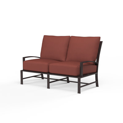 Mulcahey 51'' Wide Straight Aluminum Loveseat with Sunbrella® Cushions