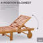 Chaise longue inclinable d'extérieur pliante avec roulettes, structure en bois d'acacia - couleur teck