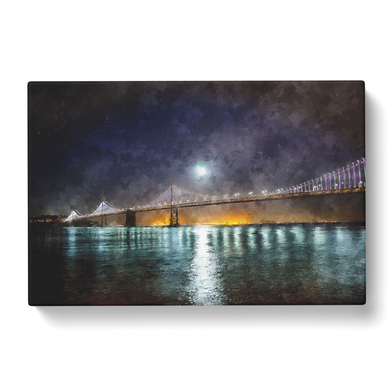 The San Francisco Oakland Bay Bridge - Wrapped Canvas Painting, 40cm H x 60cm W x 3cm D