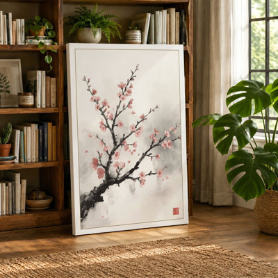 Spring Blossom Branch Japandi - Wrapped Canvas