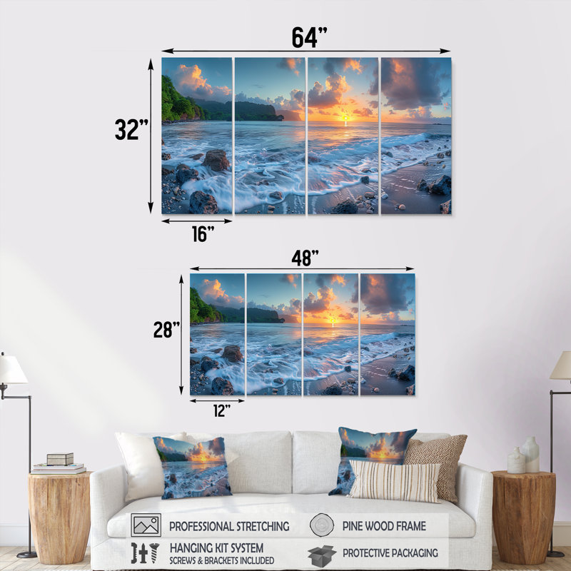 Samaniego - Ensemble de décoration murale plage, H 28 po x l 48 po