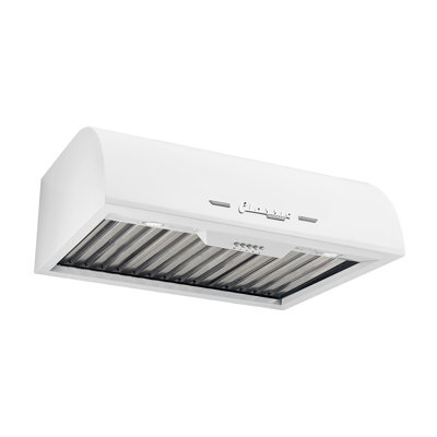 Classic Retro 24" 500 CFM Ducted Under Cabinet Range Hood with Stainless Steel Baffles and Light