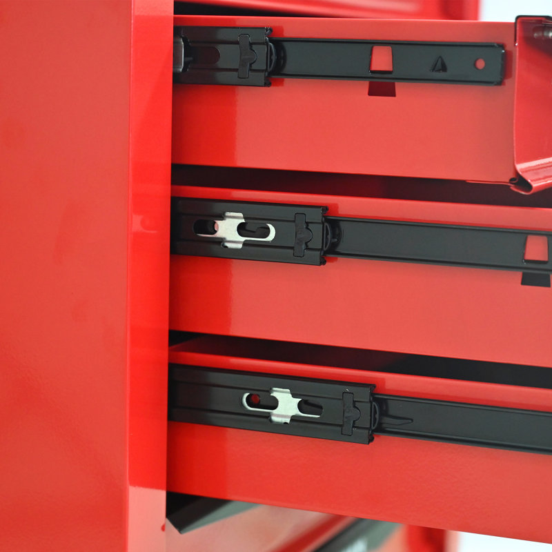 Coffre à outils roulant en métal avec 5 tiroirs, Rouge
