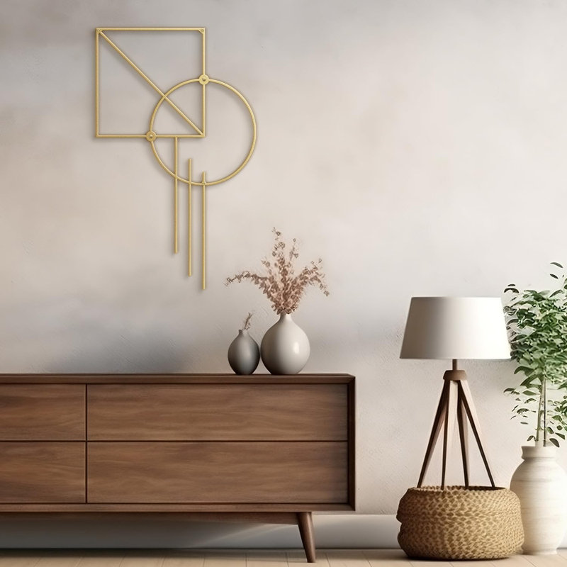 Décoration murale en métal, Or, H 30 po x l 15 po x P 0,05 po