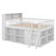 Lit mezzanine avec rangement intégré et tête de lit avec éclairage à DEL-229558227-229558228