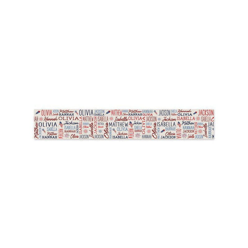 Patriotic Repeating Name Personalized Table Runner, 16" x 96", Yes