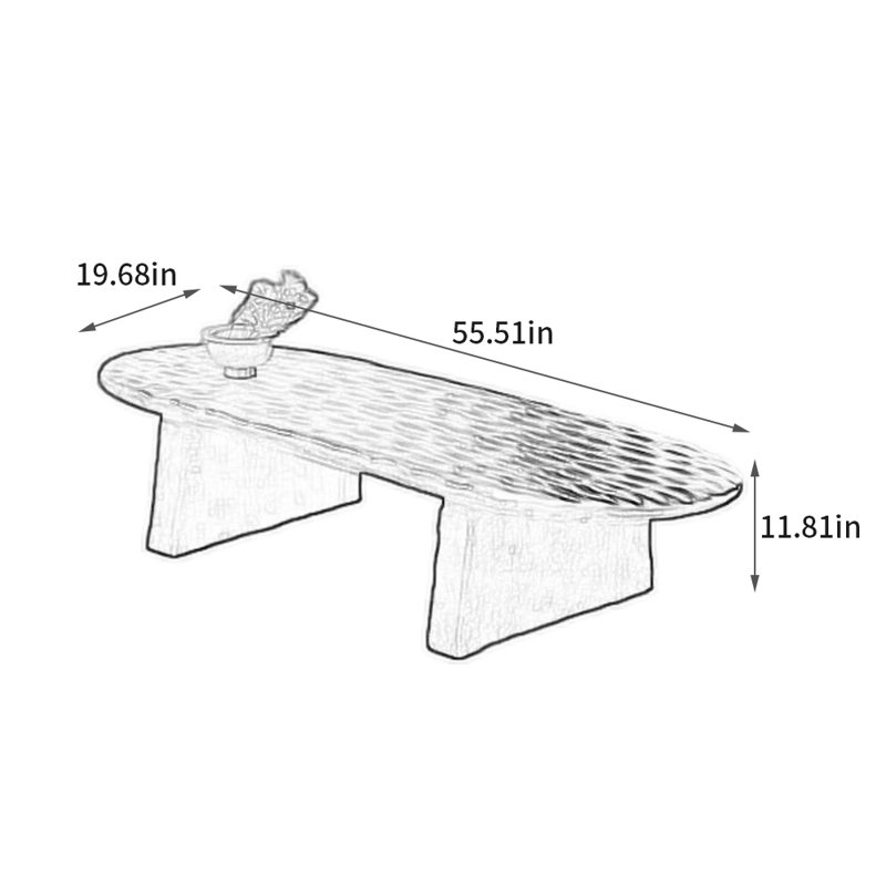 Table basse en bois massif Wabi-sabi