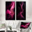 Rose et noir, ensemble de 2 pièces d'art mural fractal I - Fractals-677002774-677002770