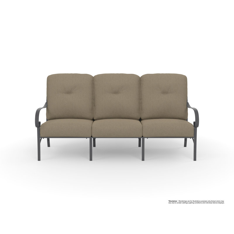 Pasadera Outdoor 3 - Seat Patio Sofa, Graphite, Harris Stone