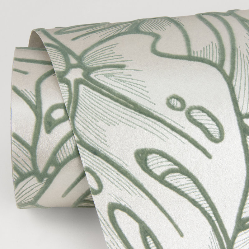 Rouleau de papier peint botanique L 33 pi x l 20,5 po Balboa, Olive