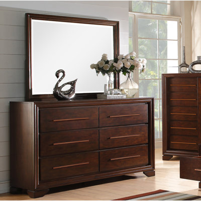 Commode double 6 tiroirs avec miroir Kostya
