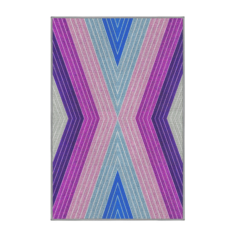 Tapis rose à motif géométrique Kittleson, Rectangle 5 pi x 7 pi