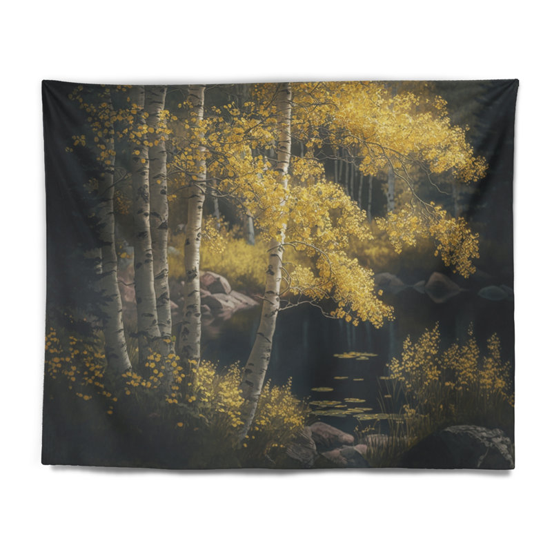 Tapisserie en polyester avec boules de polyester, H 32 po x l 39 po